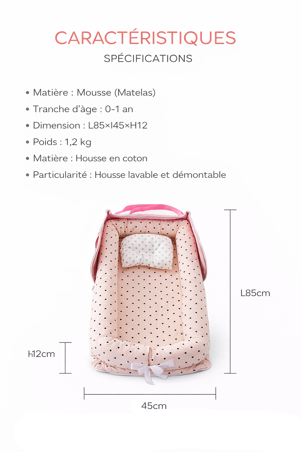 Nid d'ange de voyage bébé