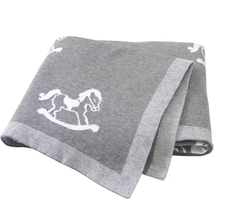 Couverture en coton bébé - Cheval à bascule