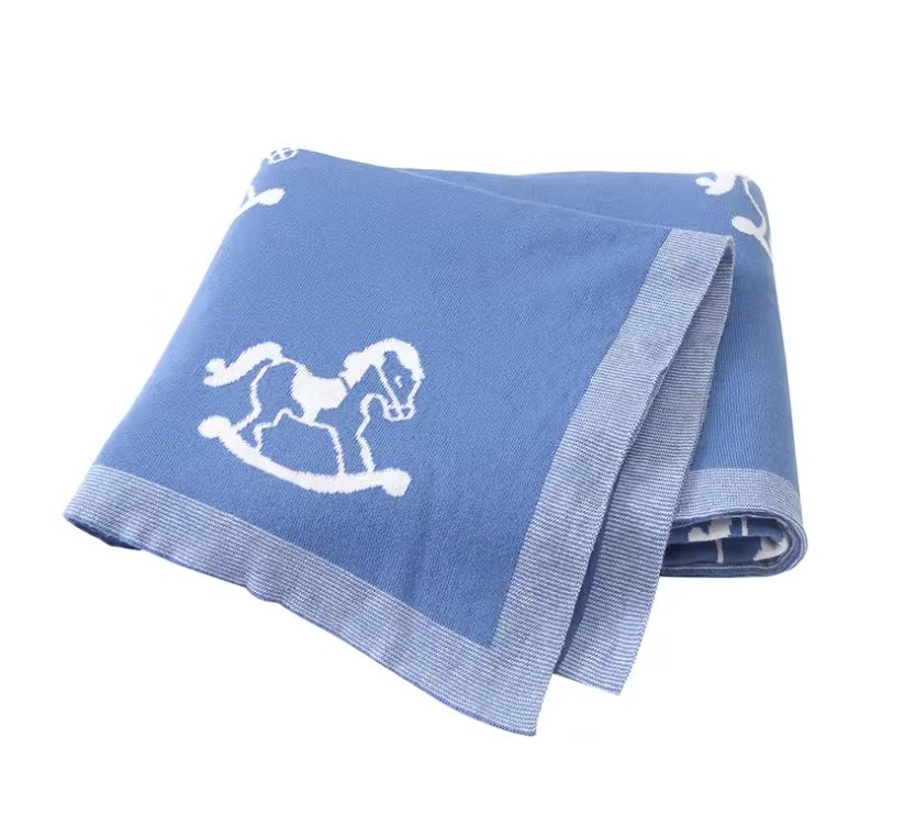 Couverture en coton bébé - Cheval à bascule