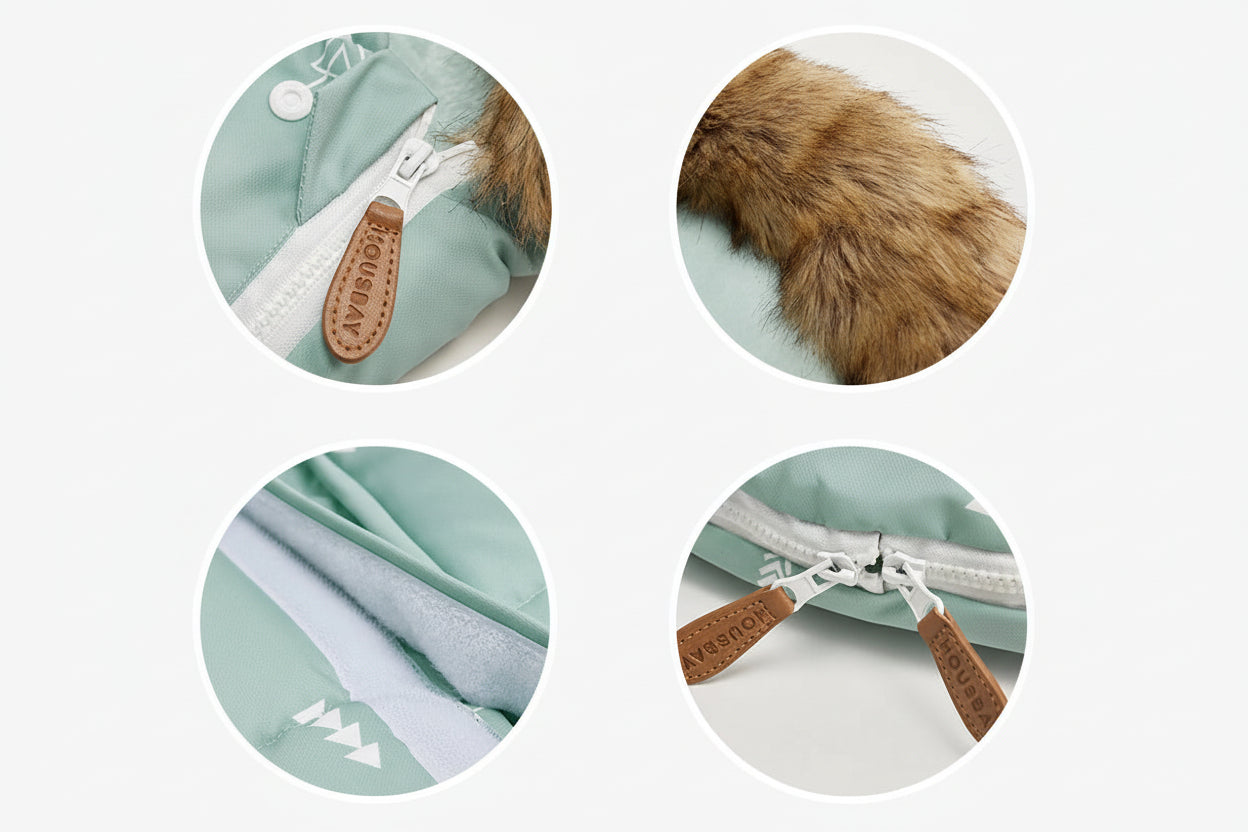 Chancelière poussette - Chaud vert triangle