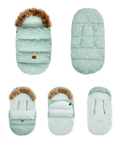 Chancelière poussette - Chaud vert triangle