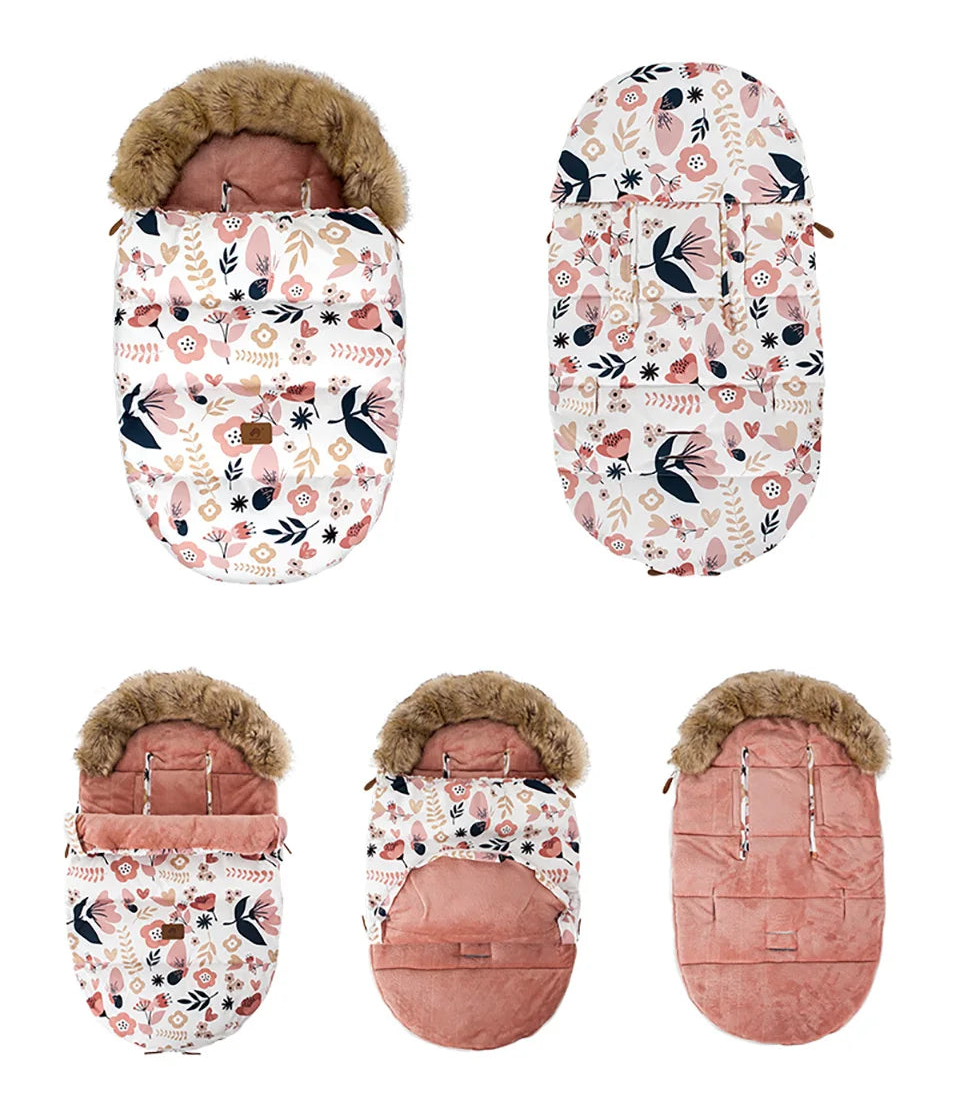 Chancelière poussette - Chaud Fleurs