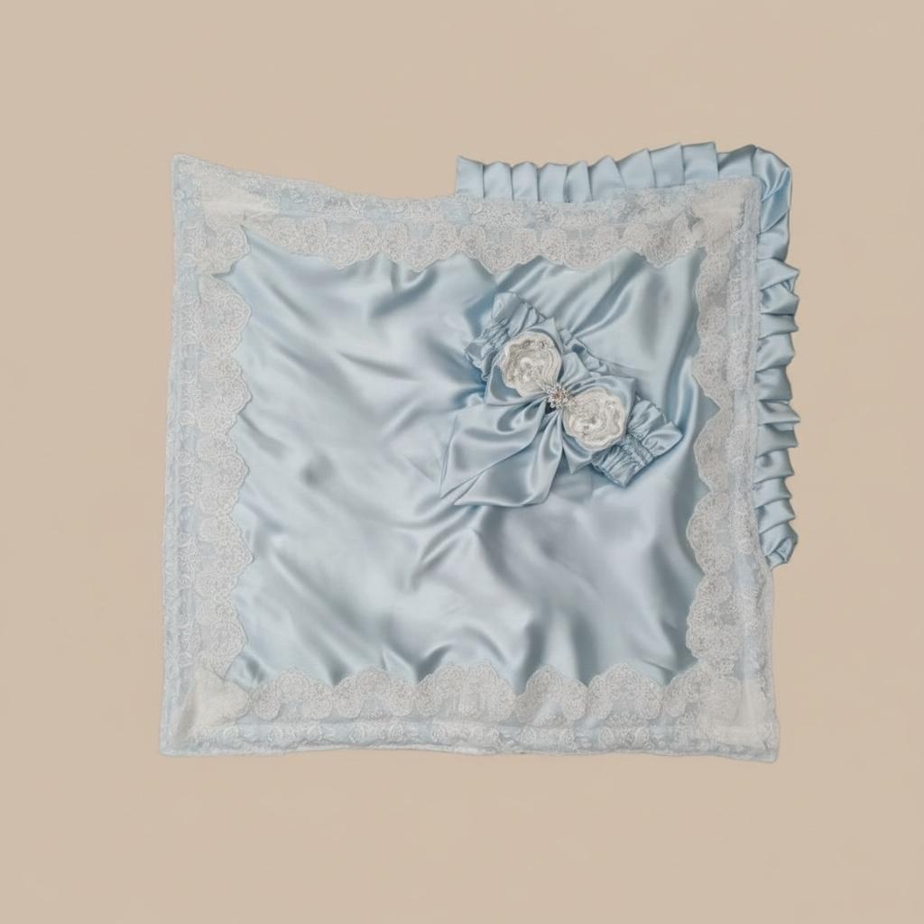 Nid d'ange naissance - Satinée et bleu