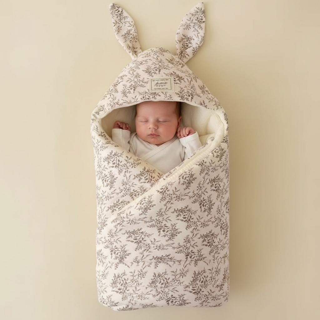Couverture d'emmaillotage  - Oreille de lapin