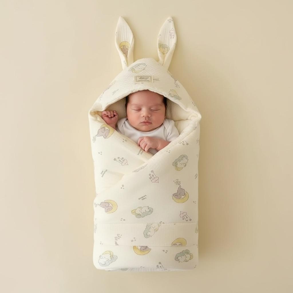Couverture d'emmaillotage  - Oreille de lapin