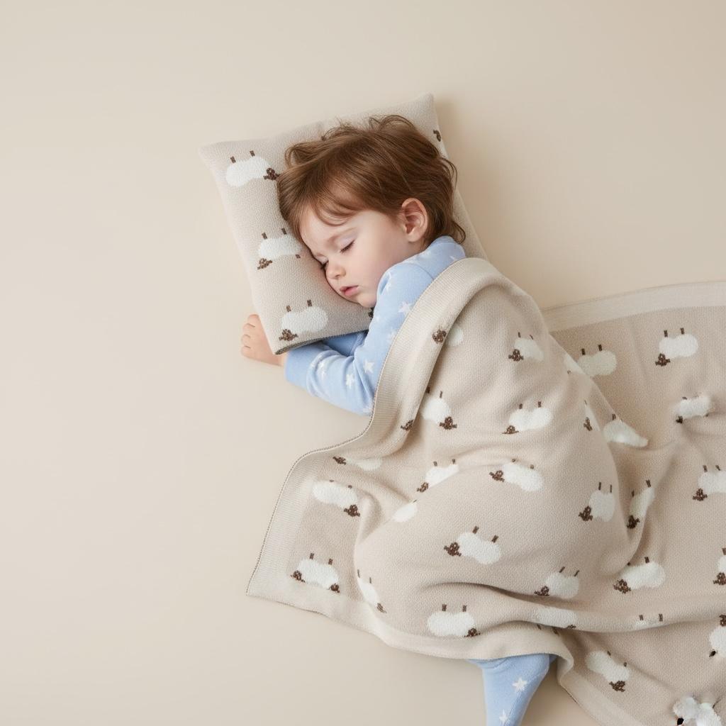 Couverture fine en coton bébé - Petit mouton